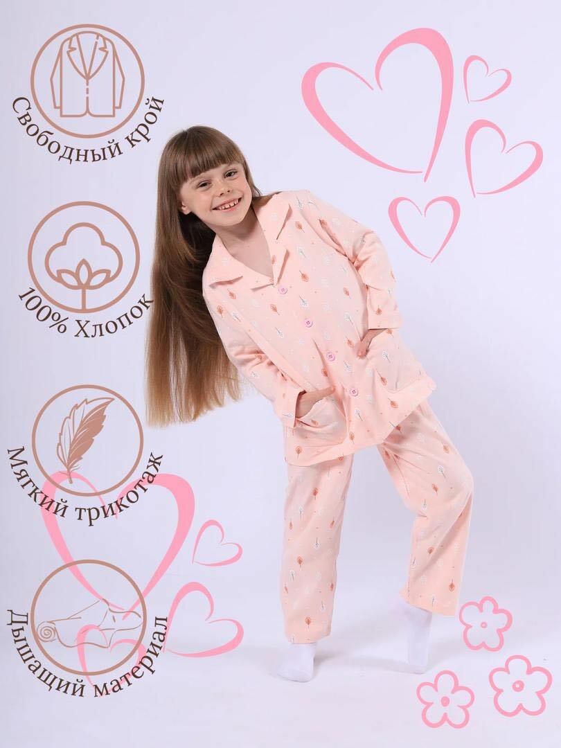Стильные детские пижамы для девочек! 100%хлопок!