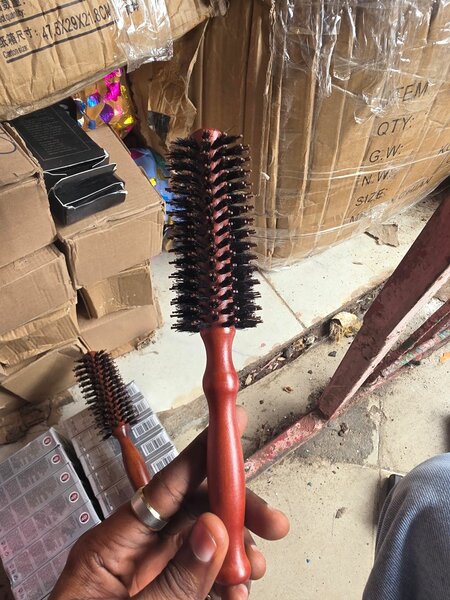 Wooden Round Hairbrush Set