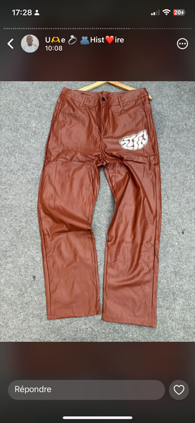 Pantalon en cuir streetwear