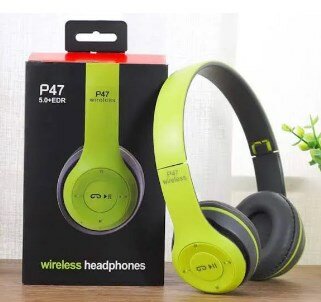 P47 Wireless Headphones - Bluetooth Foldable Headset with Microphone, FM Radio, TF Support - Perfect for PC, TV, Smartphones & Tablets