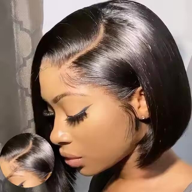 Wholesale Peruvian Bob Lace Front Human Hair Wig,Transparent