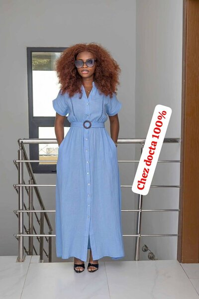 Robe chemise d'été avec ceinture