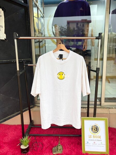 T-shirt blanc smiley