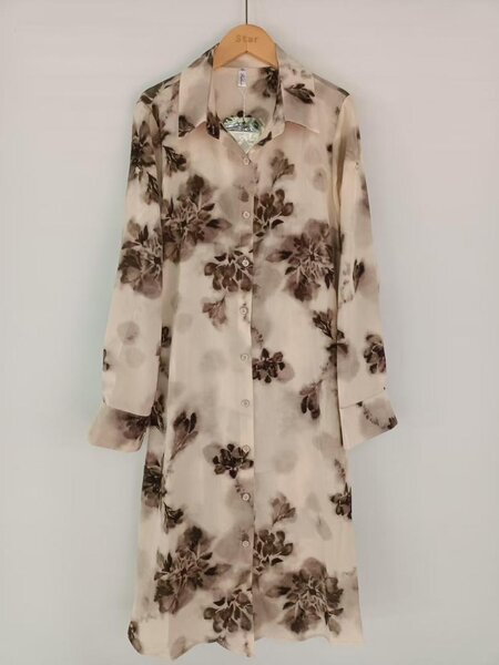 Robe chemise longue fleurie