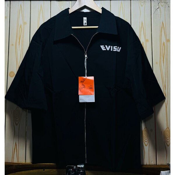 Chemise zippée noire Evisu