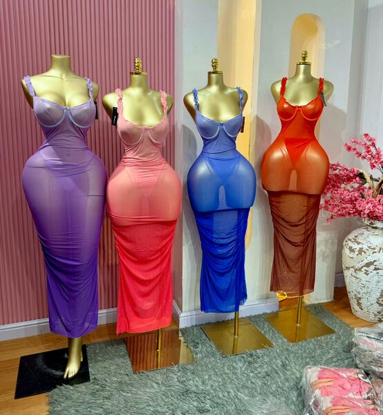 Robe Transparente Élégante Femme