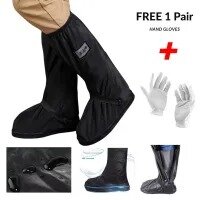 Shoe Cover Reusable & Foldable Long Boot Covers for Rain, Dirt Protection , Overshoes Wear for Travelling, Motorcycle, Cycling, Riding For Both Men and Women
