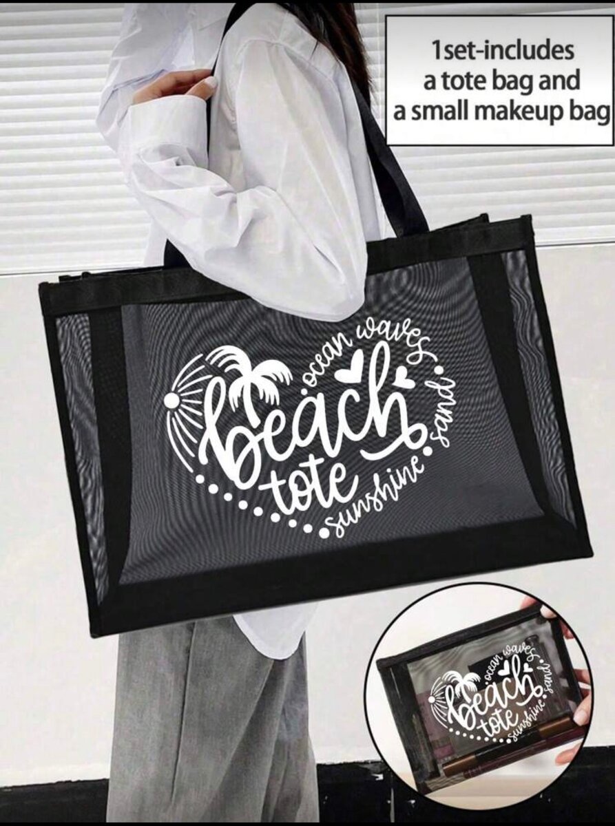 Grand sac de plage en filet