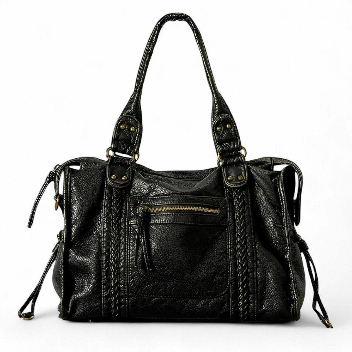 Sac à main en cuir noir