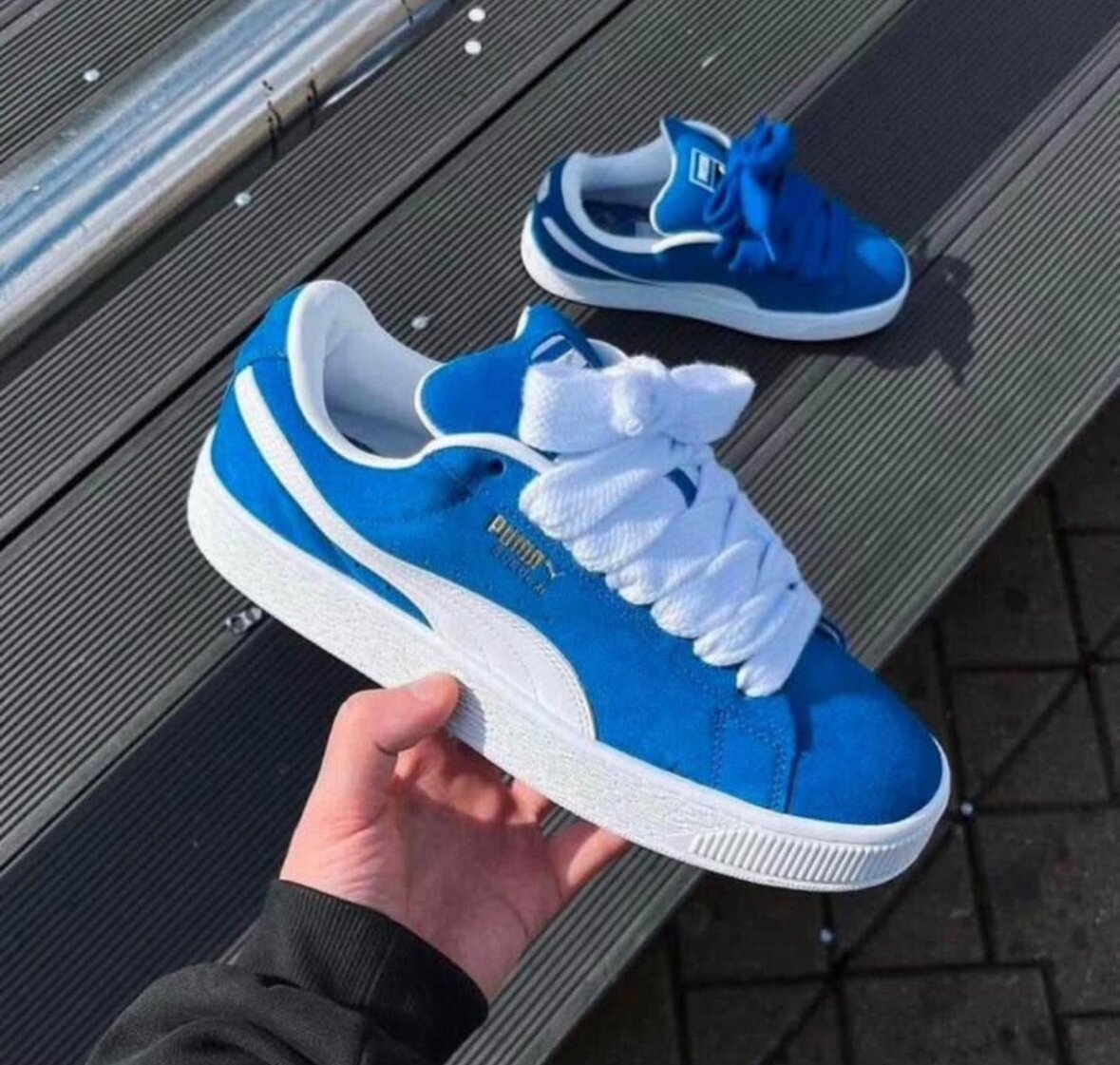Baskets bleu Puma élégantes