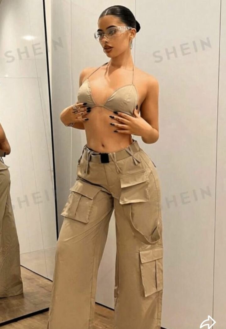 Pantalon cargo beige moderne