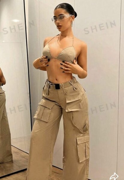 Pantalon cargo beige moderne