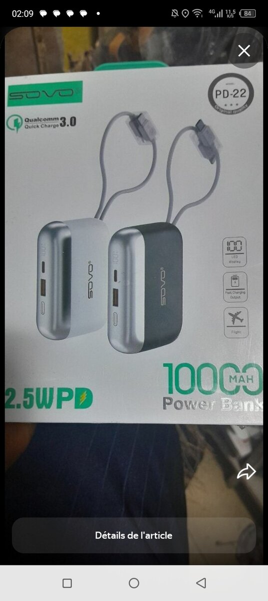 BovS Batterie Externe 10000mAh