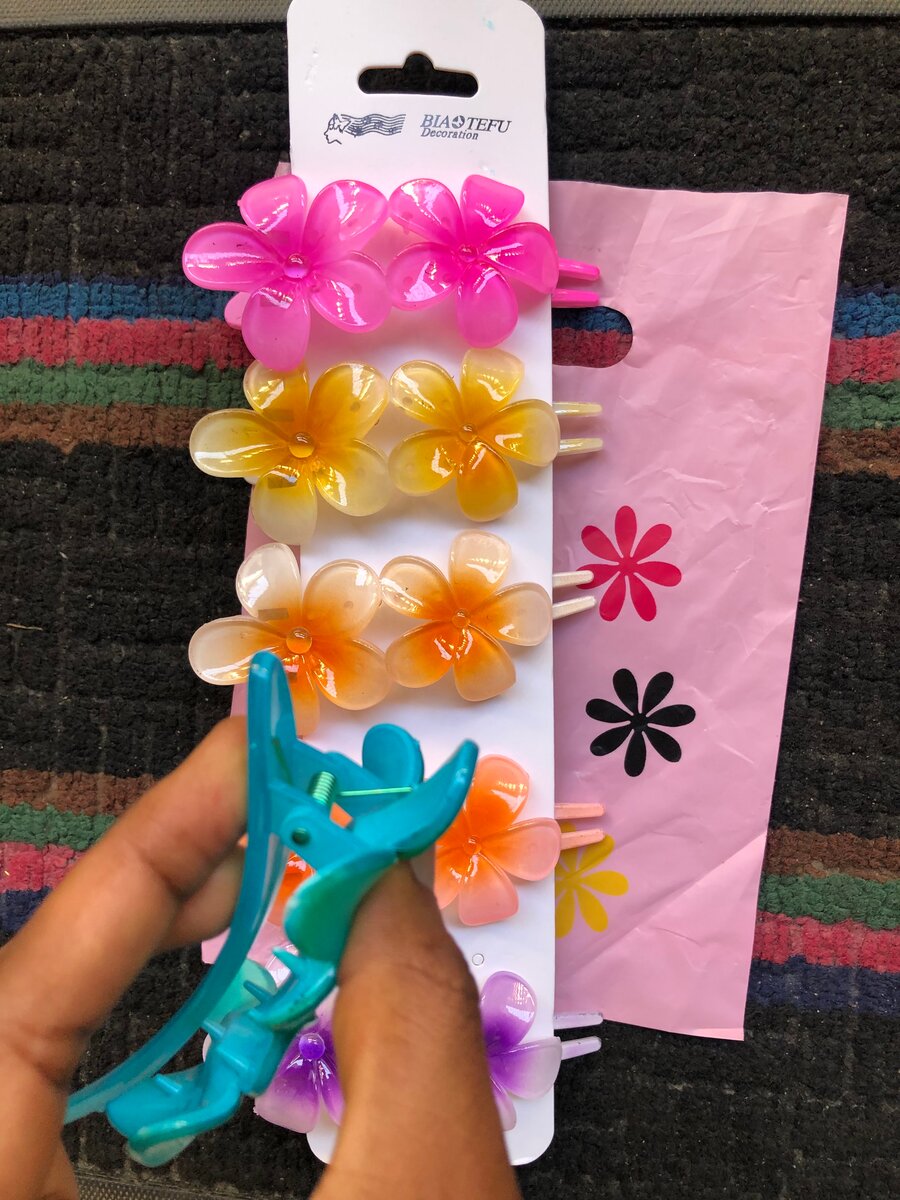Pinces à cheveux fleurs colorées