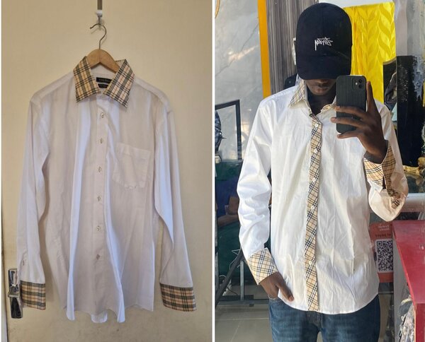 Chemise blanche à carreaux tendance