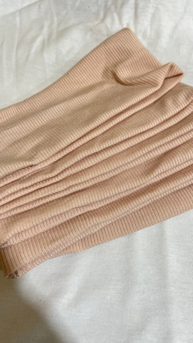 Beige Ribbed Scarf