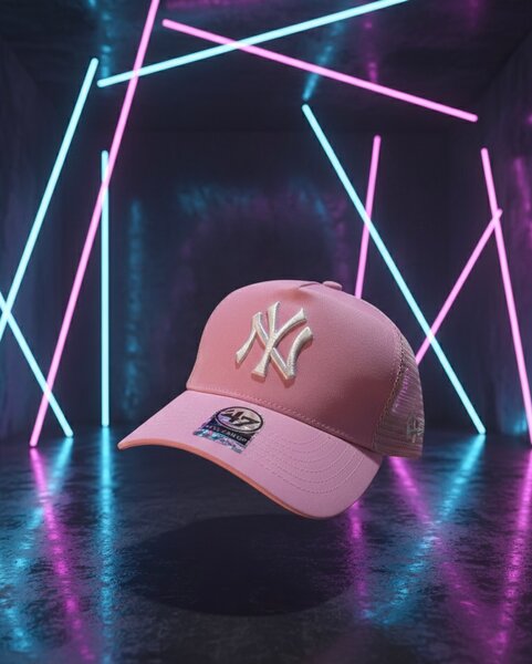 Casquette rose NY