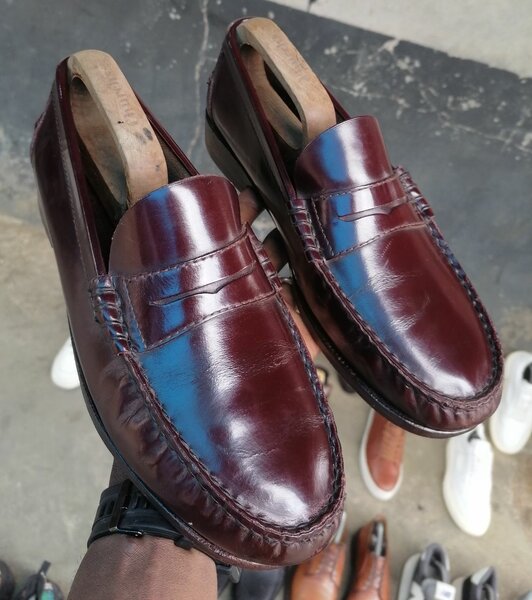 Mocassins en cuir marron homme