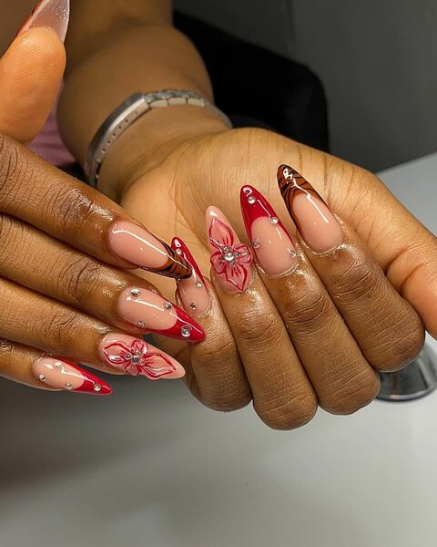 Press on nails rouge stylé