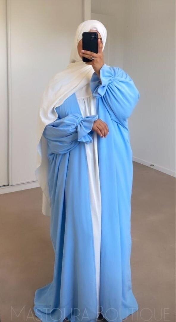 Abaya élégante deux tons