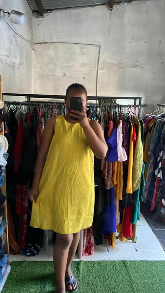 High quality and comfortable women's dress yellow