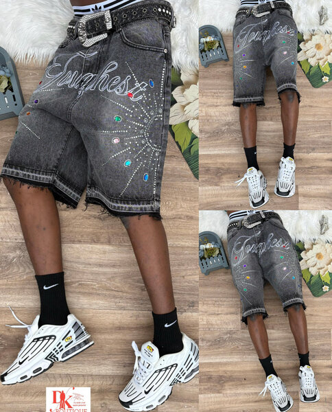 Shorts en jean graffiti homme