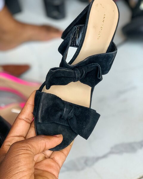 Women's Black Heeled Sandals