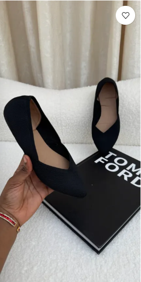 Toria Black breathable Flat Shoes