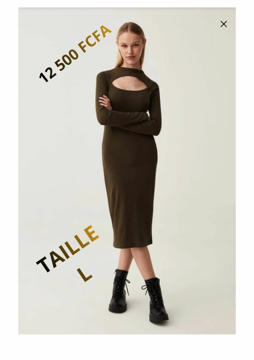 Robe midi découpée chic