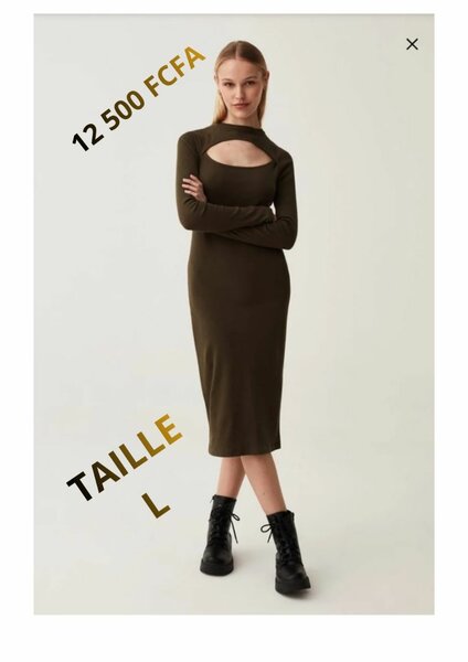 Robe midi découpée chic