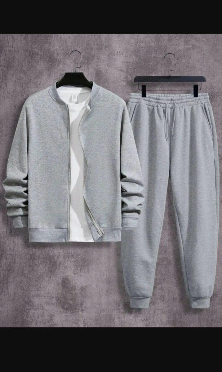 Men's zipper track suit