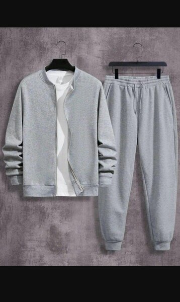 Men's zipper track suit