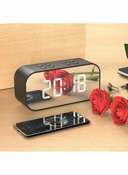 PORTABLE BLUETOOTH 5.0 SPEAKER WITH LARGE LED DISPLAY CLOCK