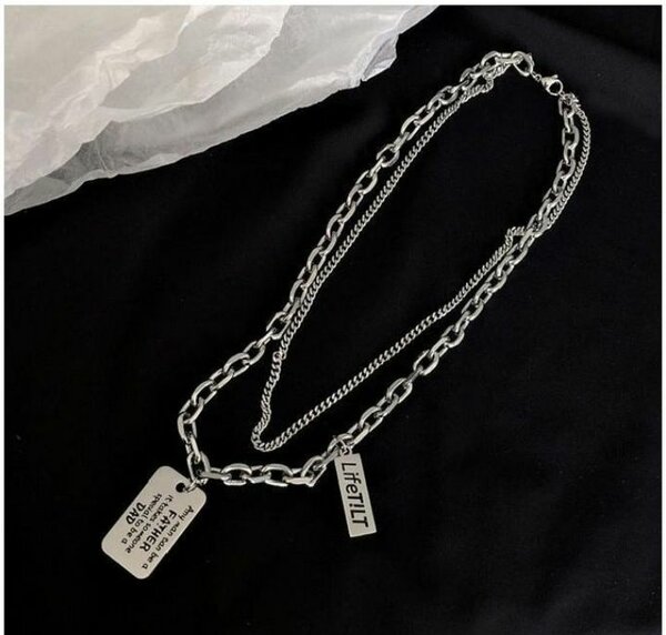 Collier Chaîne Plaque Argent