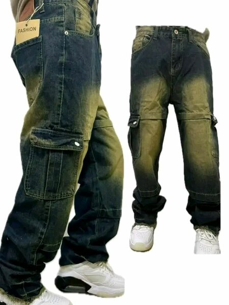 Jean cargo délavé homme