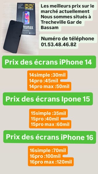 Vente decran iPhone