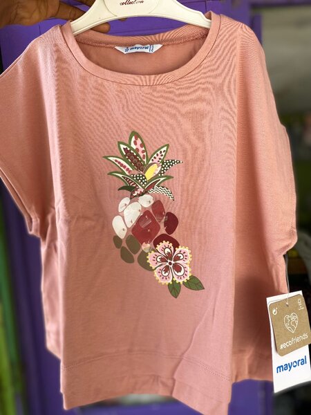 T-shirt fille à motif floral