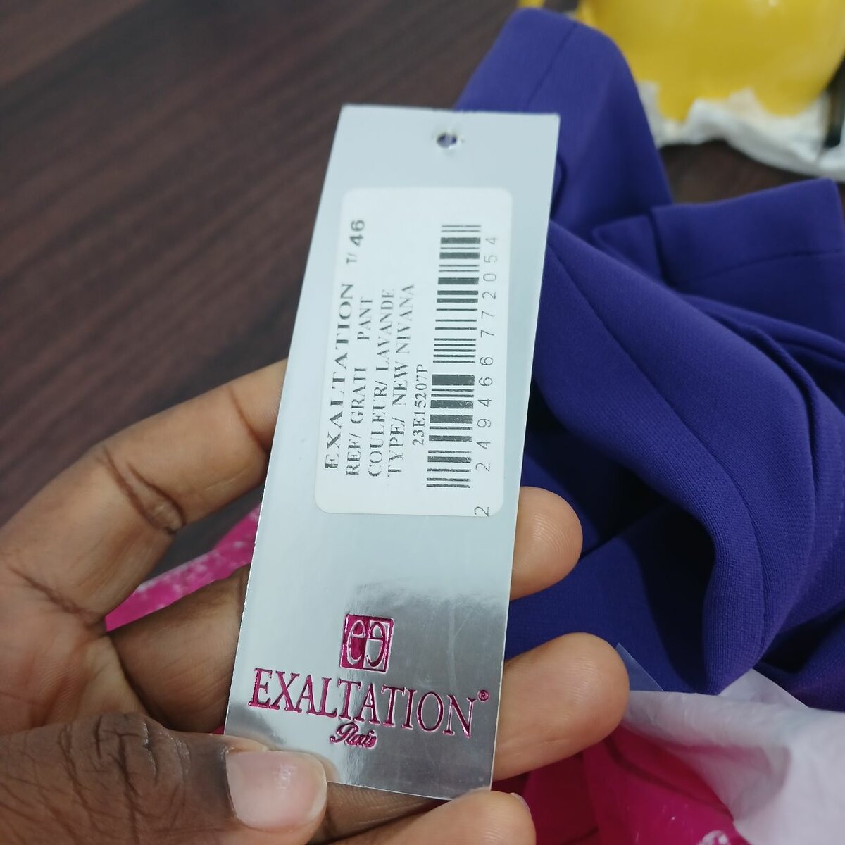 Pantalon large violet femme