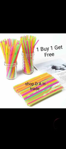 Plastic Straws for Drinks Juice Water 100 PCs in pack
