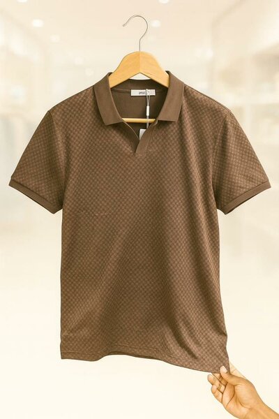 Polo homme marron élégant