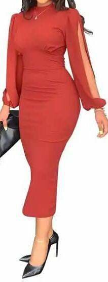 Long sleeved chiffon dresses