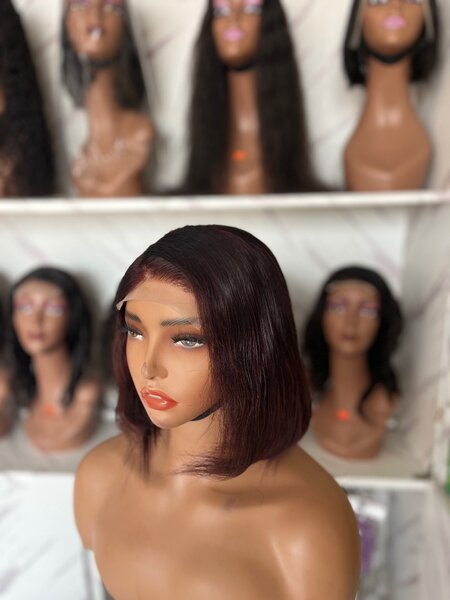 10 inches burgundy bob