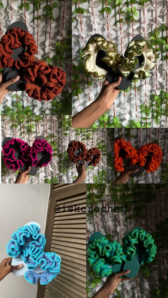 Sandales en crochet colorées