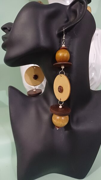 Boucles d'oreilles en bois