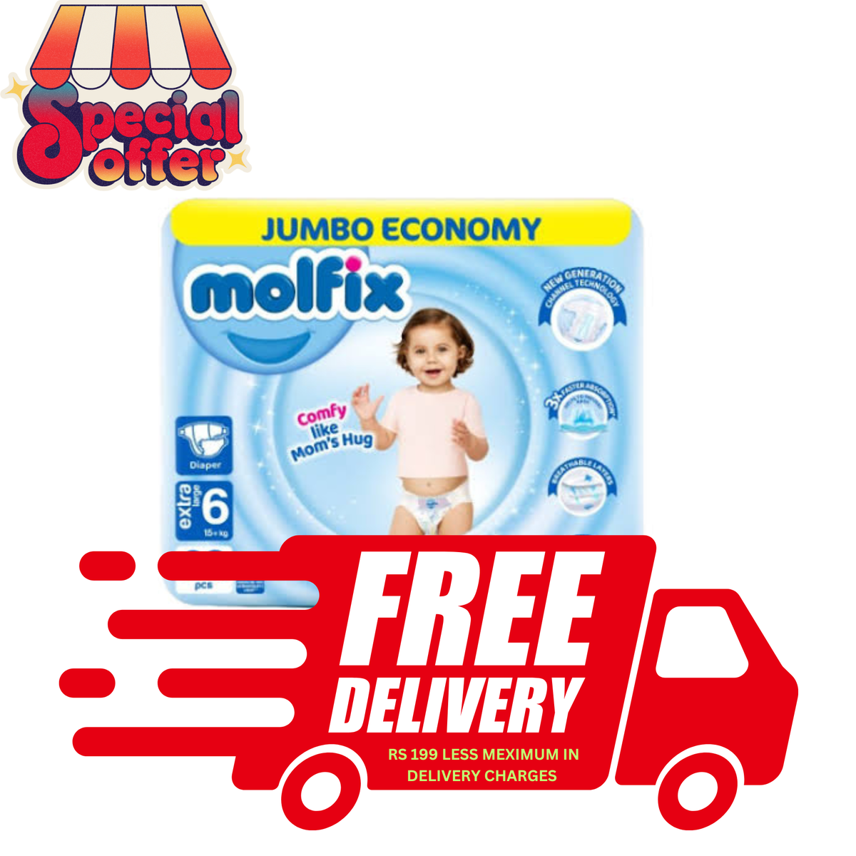 MOLFIX DIAPERS NO 1 | ALL SIZE (FREE DELIVERY)WITHIN 199rs )