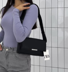Базовая кроссбоди сумка от ZARA черная