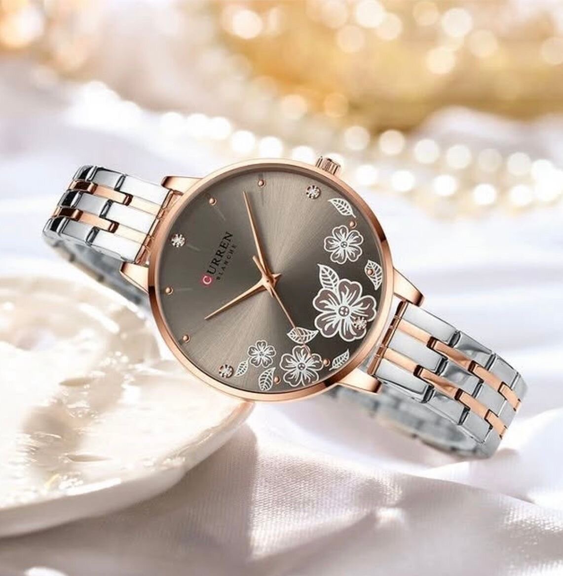 Montre élégante florale