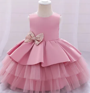 Girls Princess Dress Infant Birthday Girl Party Dress Wedding Dress ( Fabric Net, Silk, Sequin) ( Size 03 Month To 16YrsYrs)