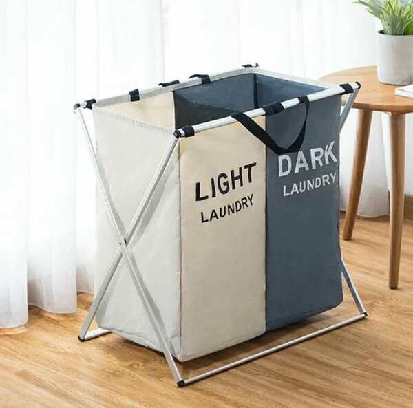 Panier à linge double compartiment