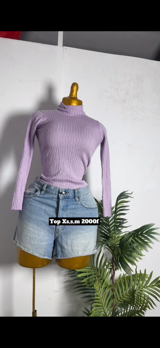 Top violet manches longues